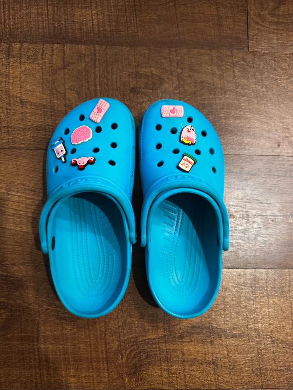 CROCS Bright Turquoise Slip-On Clog with Fun Charms